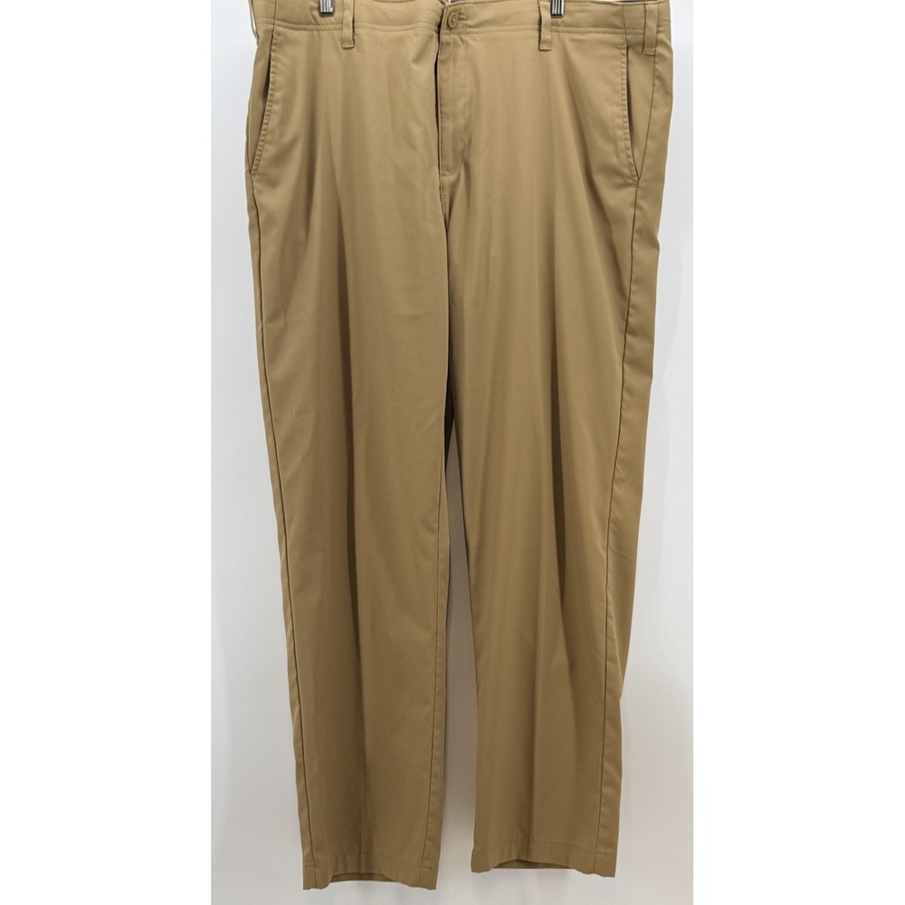 BCG Mens Athletic Dress Pants 42x32 Khaki Polyester& Spandex Stretch
